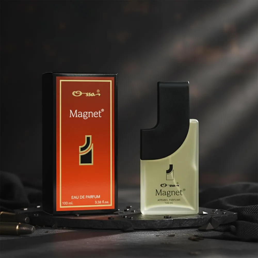 Ossa Magnet Apparel Perfume for Men and Women, 30 ML With Lemon, Mandarin, Cardamom, Woody, Patchouli Notes|Long Lasting Fragrance |Premium Perfume|Timeless Classic for Every Occasion And All-Day