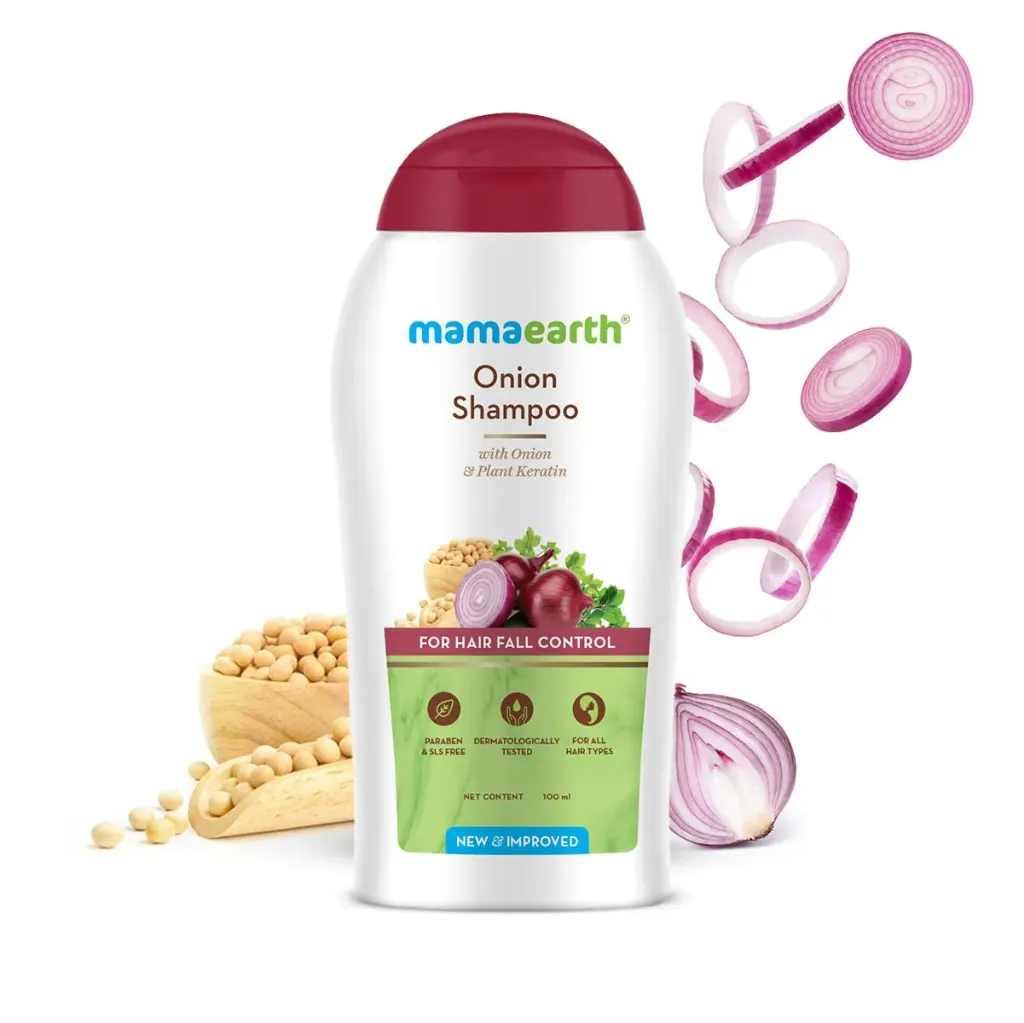 Mamaearth Onion Shampoo for Hair Fall Control & Hair Growth with Onion & Plant Keratin - 180 ml