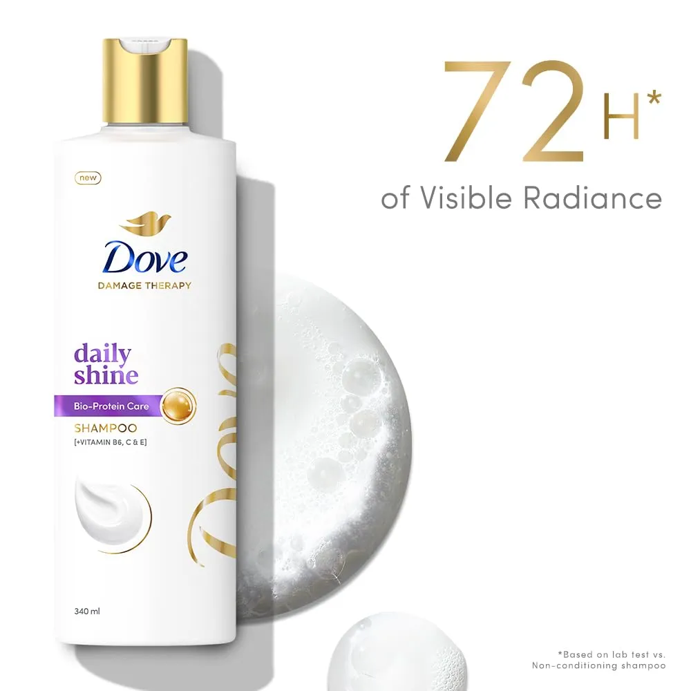 Dove Daily Shine Shampoo 180 ml|| For Dry and Damaged|| Strengthening Shampoo Gives Smooth and Strong Hair - Mild for Men & Women
