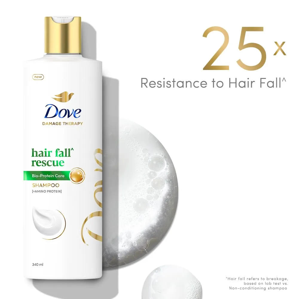 Dove Hair Fall Rescue Shampoo || For Damaged Hair|| Hair Fall Control for Thicker Hair - Mild Daily Anti Hair Fall Shampoo for Men & Women 180ml