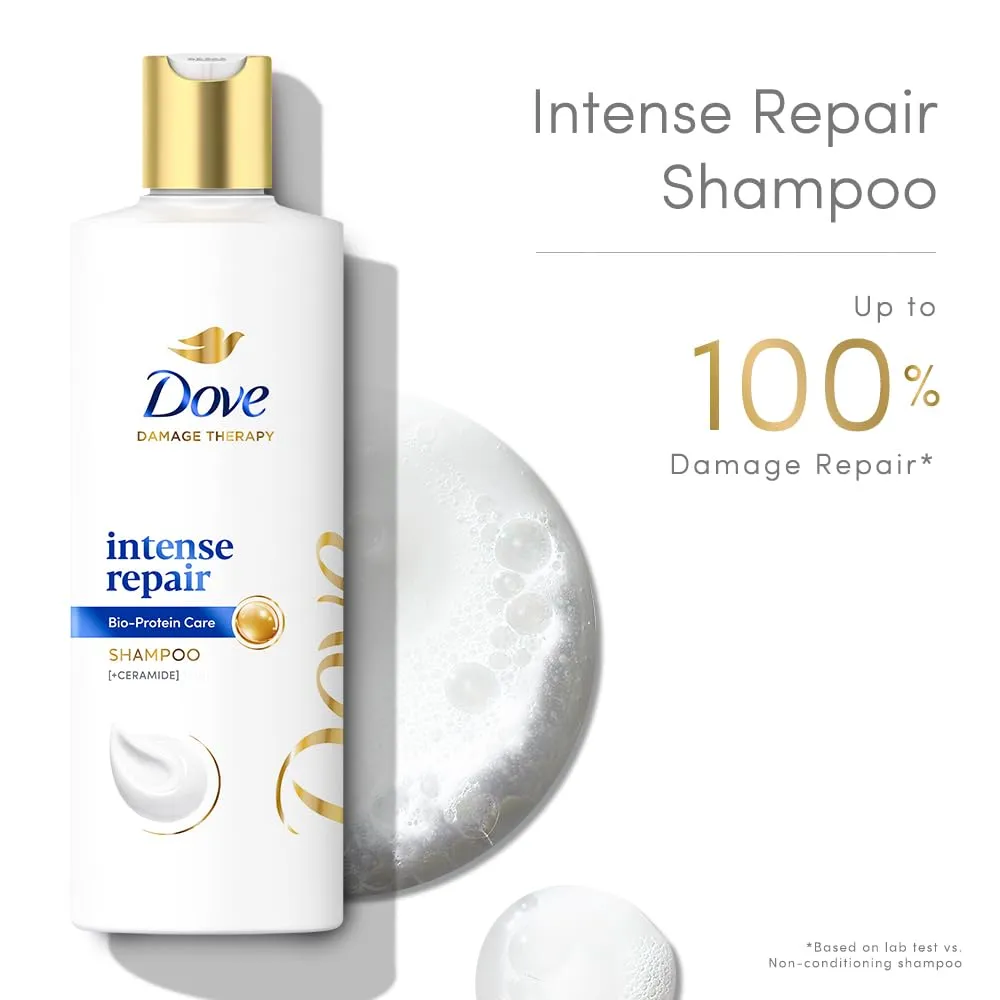 Dove Intense Repair Shampoo || Repairs Dry and Damaged Hair || Strengthening Shampoo for Smooth & Strong Hair 75ml