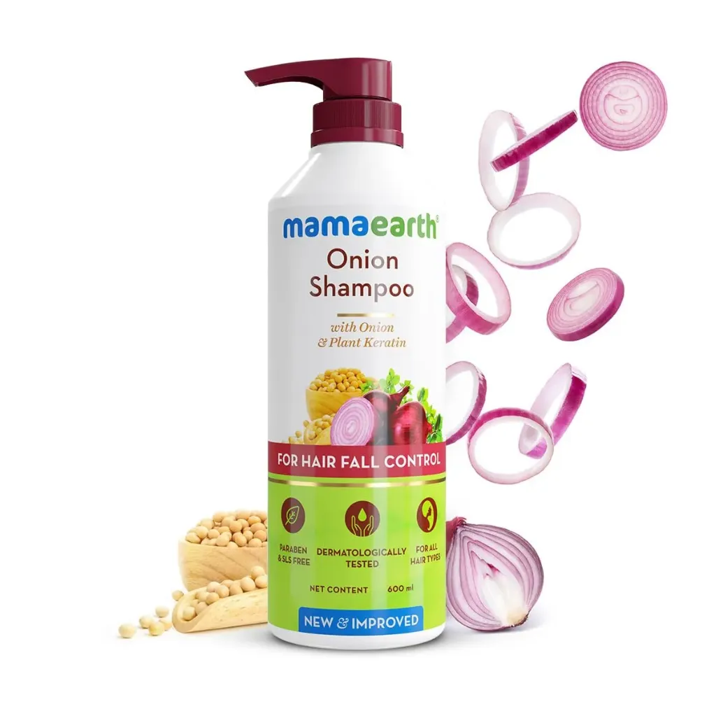 Mamaearth Onion Shampoo for Hair Growth and Hair Fall Control with Onion and Plant Keratin | Reduces Hair Fall | Strengthens & Smoothens Hair | For Men & Women