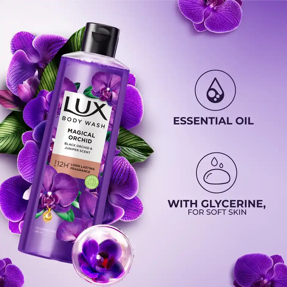 LUX Shower Gel| Black Orchid Fragrance & Juniper Oil Bodywash