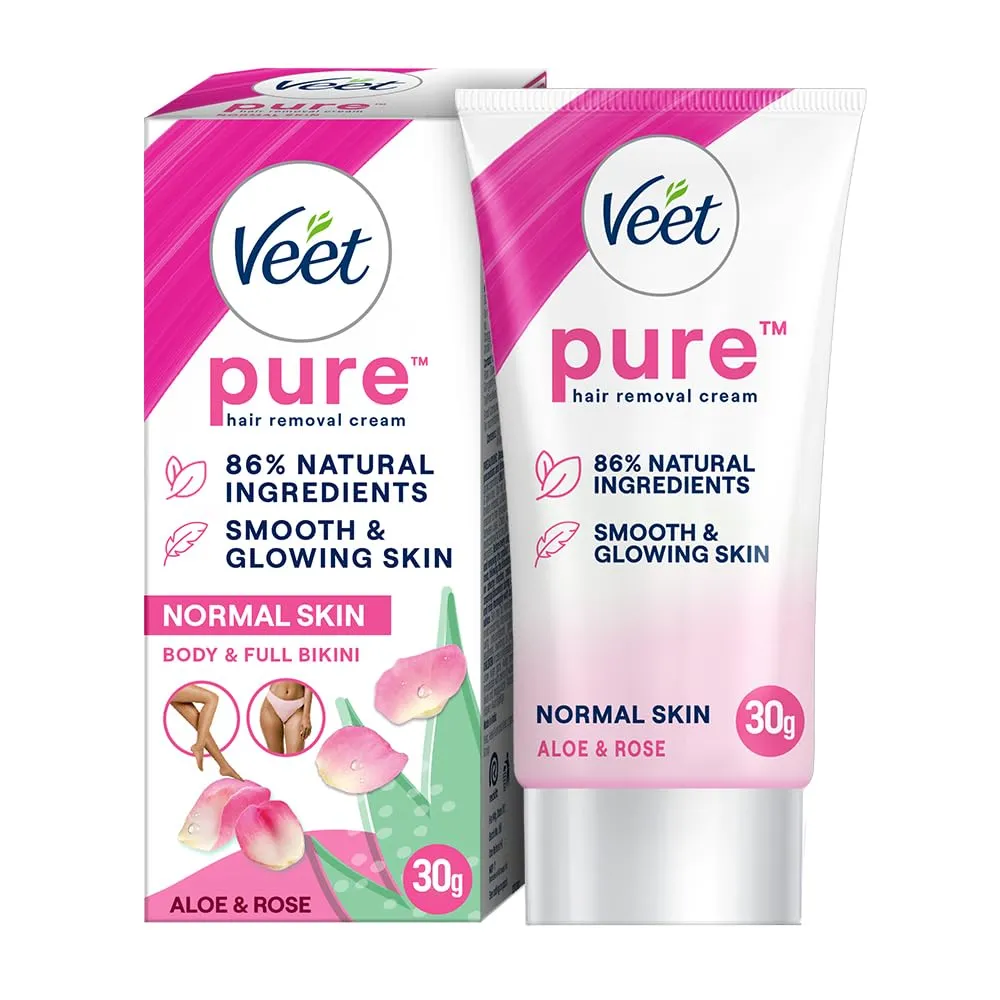 Veet Hair Removal Cream For Women , Normal Skin - 30g | Suitable for Legs , Underarms , Bikini Line , Arms | 2x Longer Lasting Smoothness than Razors