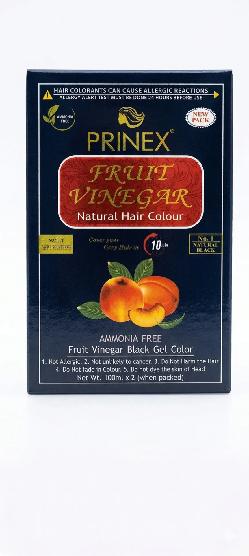 Prinex FRUIT VINEGAR HAIR GEL natural hair color , Black
