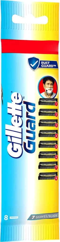 Gillette Men Guard Manual Shaving Razor Blades - 8 Count Cartridges