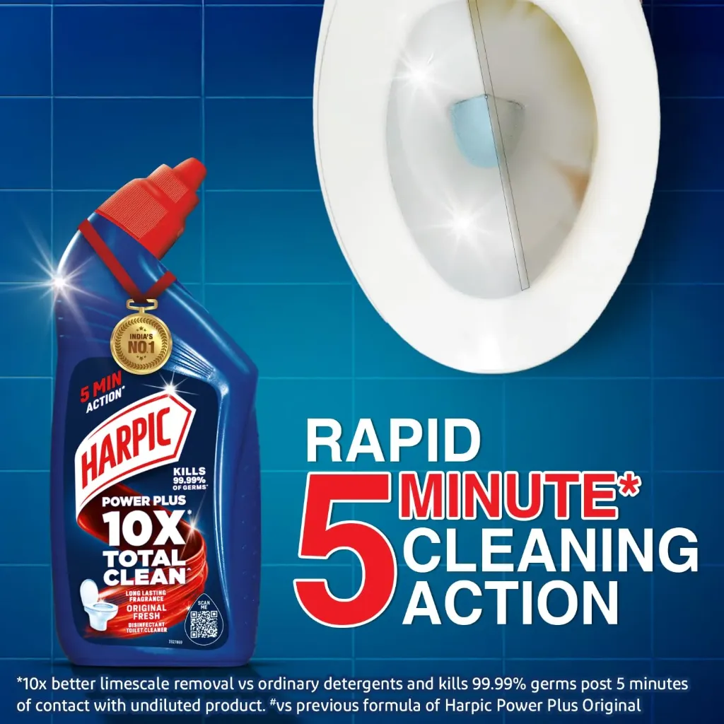 Harpic Disinfectant Toilet Cleaner Liquid, Original - 500ml | Kills 99.9% Germs