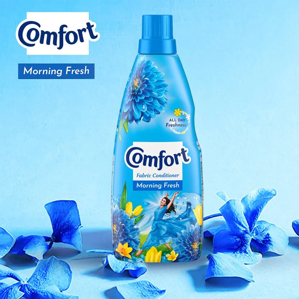 Comfort Morning Fresh Fabric Conditioner- 210 ml, Liquid Fabric Softener - For Softness|| Shine & Long Lasting Freshness