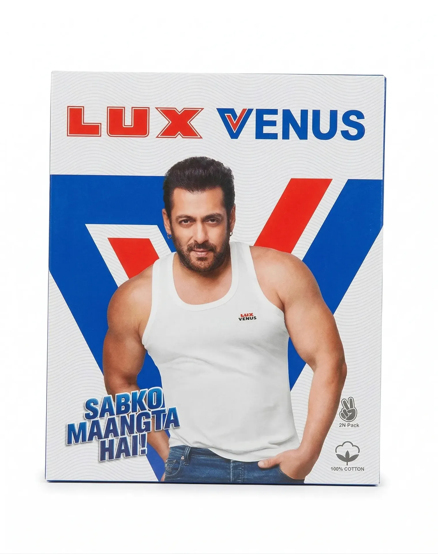 Lux Venus Men Vest White(RN) (35cms)