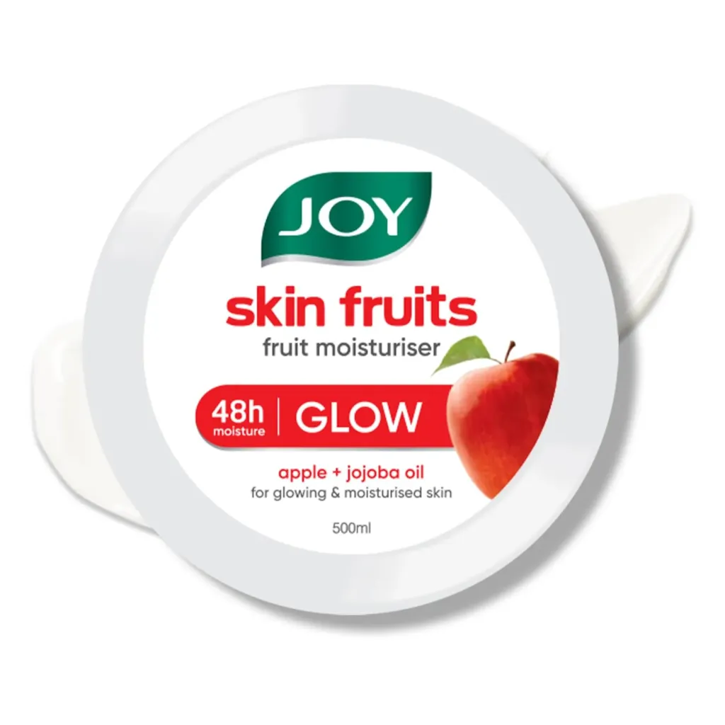 Joy Skin Fruits Moisturizing Skin Cream With Apple, Jojoba & Almond Oil | Quick Absorbing & Non Sticky Moisturizer for Face, Hands & Body | Cold Cream For Healthy, Soft & Glowing Skin (200ml)