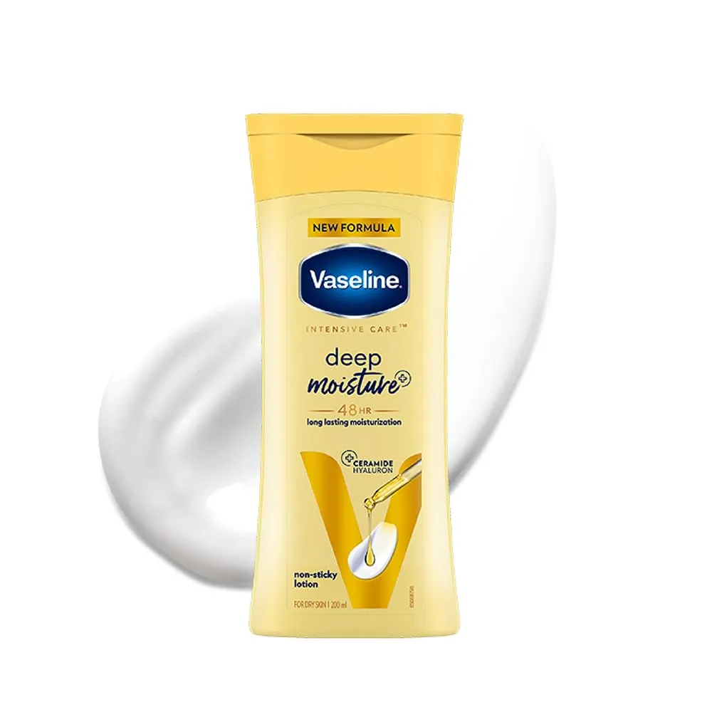 Vaseline Deep Moisture Body Lotion |For Dry Skin|Cushion Soft Skin| With Ceramides Hyaluron Moisture Fillers (85ml)