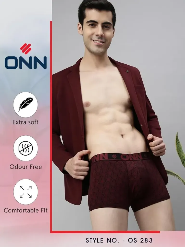 ONN Men's Cotton Printed trunk || Comfort Fit Stylish Design & Soft Breathable Cotton {Mini} # OS 283