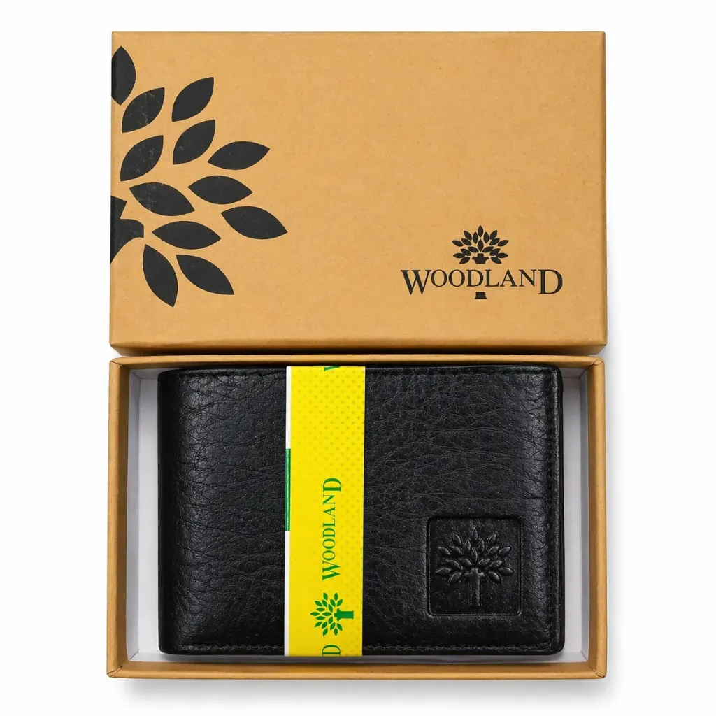 Woodland Black Leather Men's Wallet