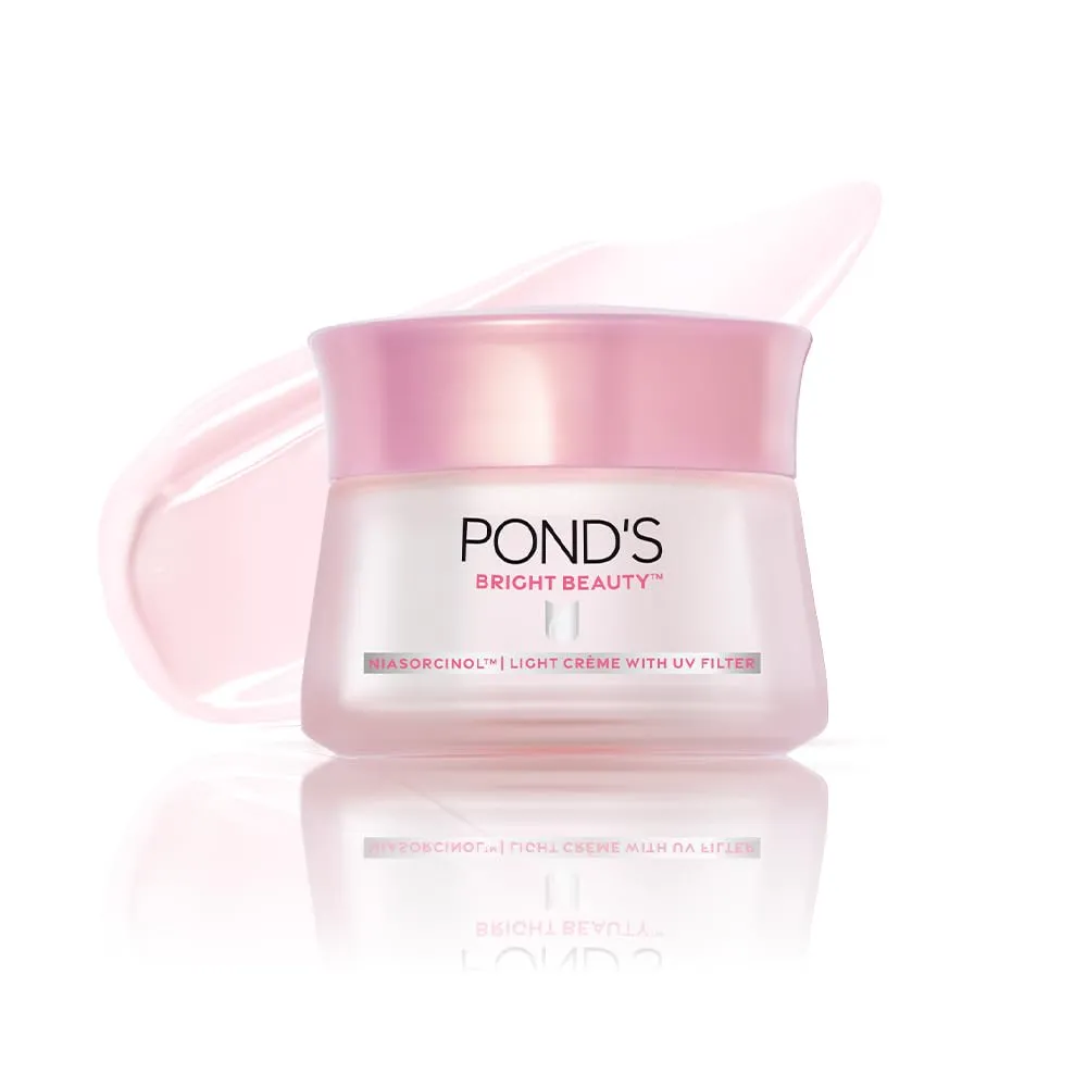 Pond's Bright Beauty Light Cream with UV Filter | Niasorcinol | 100x Better than Vitamin C | Niacinamide | Fades Dark Spots, Brightens Skin, 23g