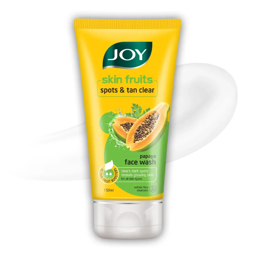 Joy Skin Fruits Spots & Tan Clear Face Wash 150ml | Enriched with Papaya & Vitamin C + A | For Healthy Glowing skin | Suitable for All Skin Types